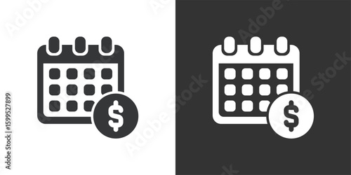 Payment schedule icon. Solid glyph series icon
