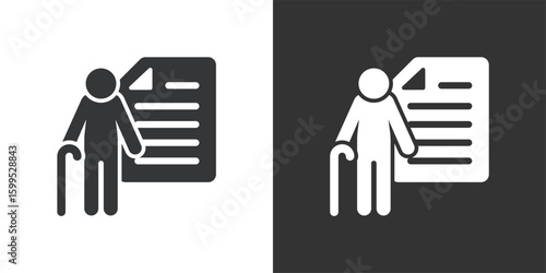 Pension icon. Solid glyph series icon