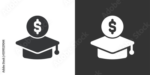Scholarship icon. Solid glyph series icon