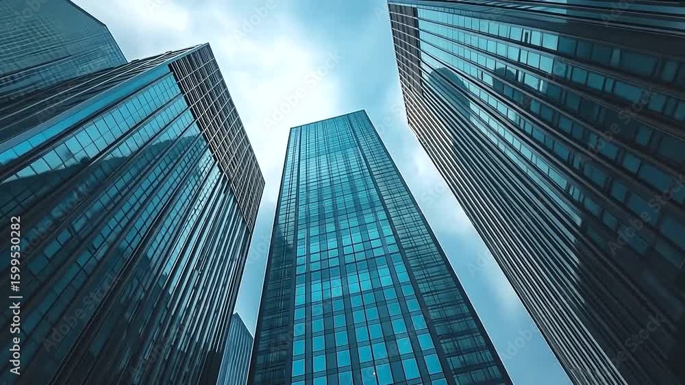 Modern city skyscrapers rising into the sky, urban landscape and architecture Modern city skyscrapers rising into the sky, urban landscape and architecture