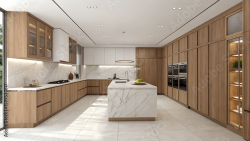 modern kitchen interior with kitchen