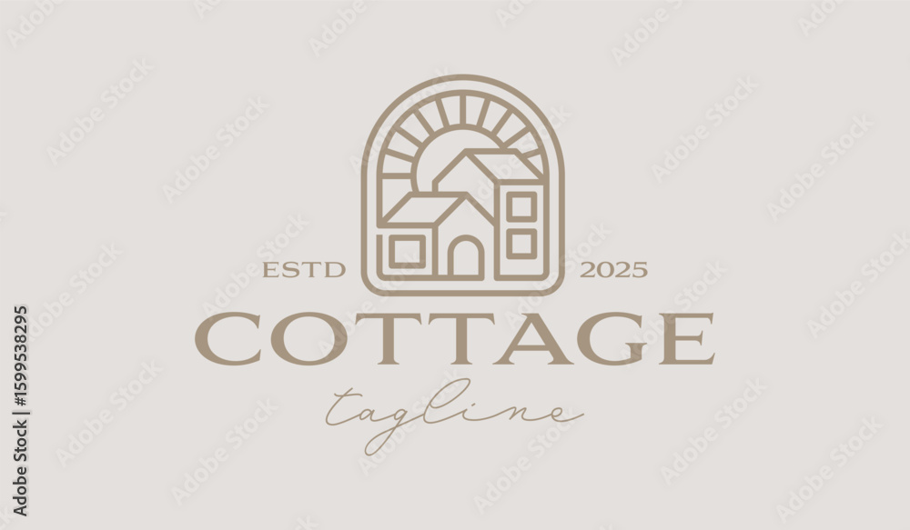 Fototapeta premium House Home Mortgage Logo Template. Universal creative premium symbol. Vector illustration. Creative Minimal design template. Symbol for Corporate Business Identity