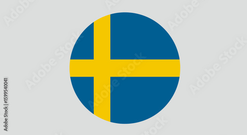 A symbolic swedish flag emblem representing scandinavia and northern europe