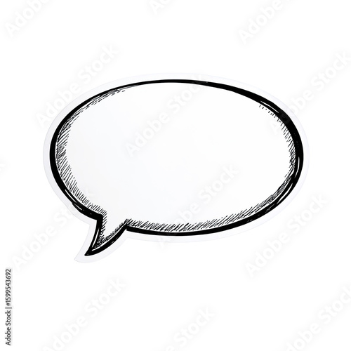 Hand-Drawn Speech Bubble Illustration Blank
