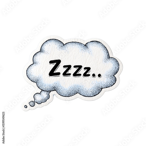 Dreamy Zzz's Hand-Drawn Sleep Thought Bubble