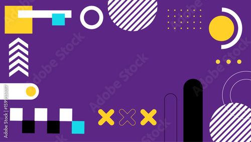 Abstract purple geometric shapes suitable for background designs, website graphics, or print materials needing a modern, eye catching aesthetic.