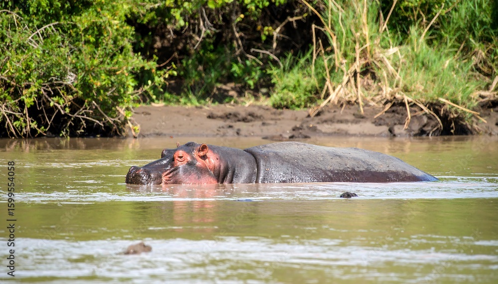 Obraz premium Hippopotamus in a river