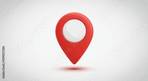 Vibrant red location pin pointer icon symbolizing navigation and direction