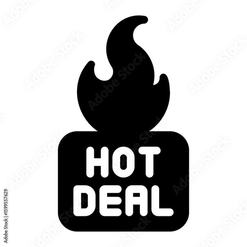 hot deal glyph icon