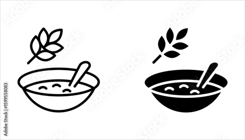 Cereal icon set symbol template for graphic and web design on white background