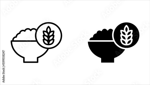 Cereal icon set symbol template for graphic and web design on white background