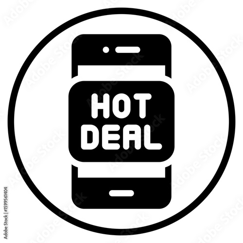 hot deal glyph icon