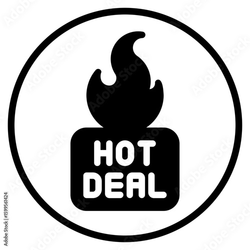 hot deal glyph icon
