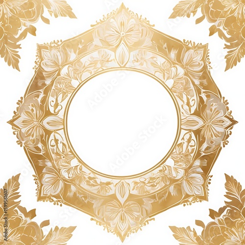 Ornate gold frame with circular center