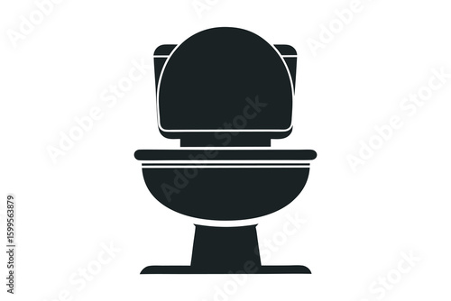 High comfort toilet silhouette on white background