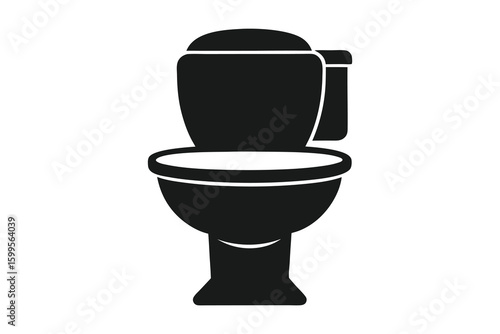 High comfort toilet silhouette on white background