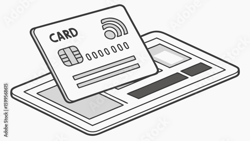 Wireless Credit Card Payment Illustration.