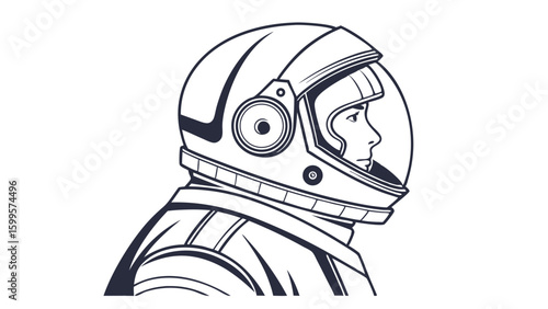 Profile View of a Space Suit Wearing Astronaut.