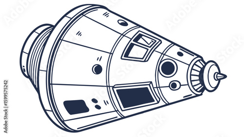 Spacecraft Illustration of a Vintage Capsule.