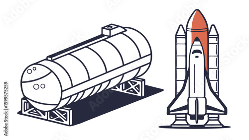 Space Transportation Rocket and Fuel Tank.