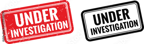 Under investigation stamp vector image for law enforcement and legal matters in red and black colors