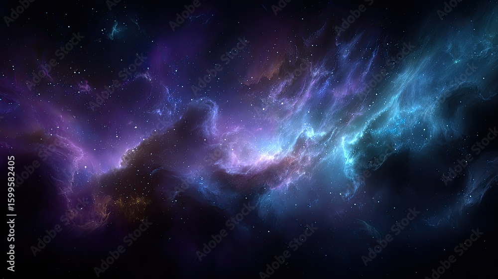 Fototapeta premium Colorful Deep Space Nebula With Stars