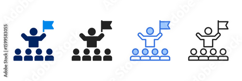 Leadership  Icon Set Different Style Collection 