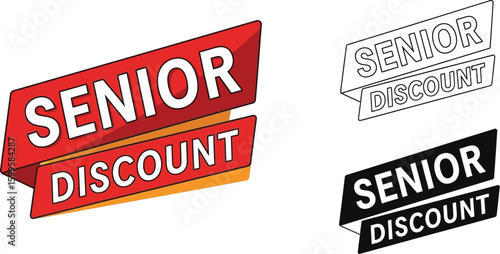 Senior discount promotion vector illustration for advertising and marketing campaigns design element