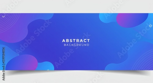 Minimalist Abstract Banner Background with Soft Gradients, Curved Shapes, and Dynamic Lines in Blue and Purple Tones – Clean Professional Layout for Corporate, Tech, or Digital Branding Use

