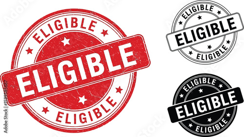 Eligible stamp vector graphic assets for business and personal use eligibility verification concept