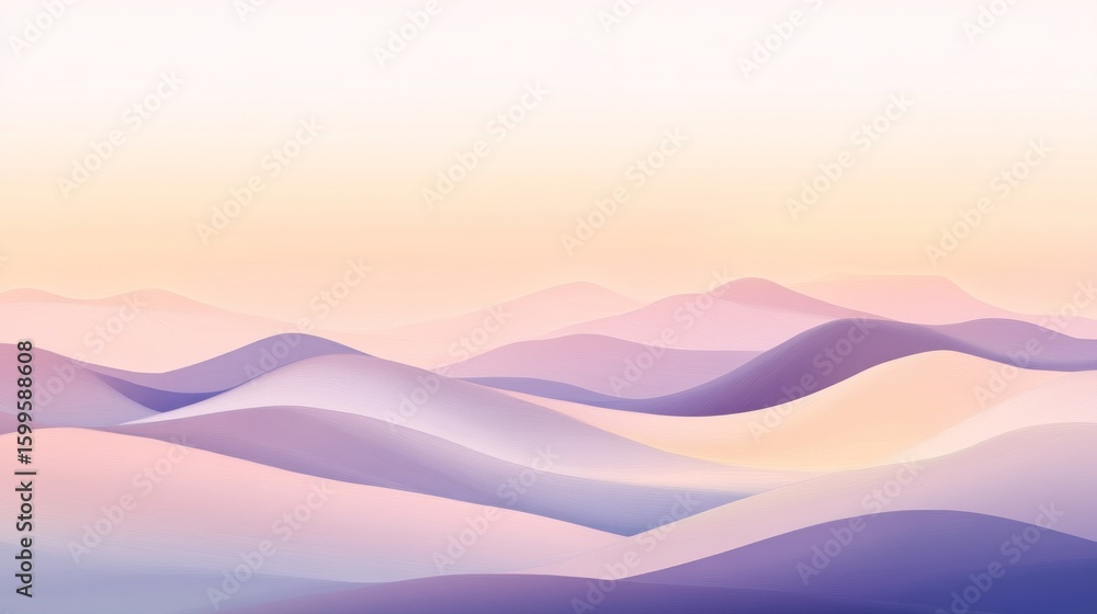 Fototapeta premium A minimalist abstract background with smooth gradients transitioning from soft peach to lavender, creating a calming and sophisticated look