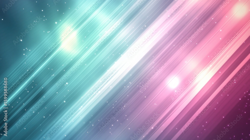 Fototapeta premium A minimalist abstract background with smooth gradients of light teal, lavender, and pink, accented with glowing lines for a peaceful and soft effect