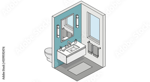 modern bathroom with vanity and fixtures