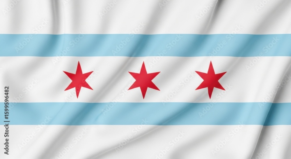 Naklejka premium The City of Chicago Flag A Symbol of History and Identity for the Windy City