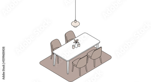 dining room setup with modern table and chairs