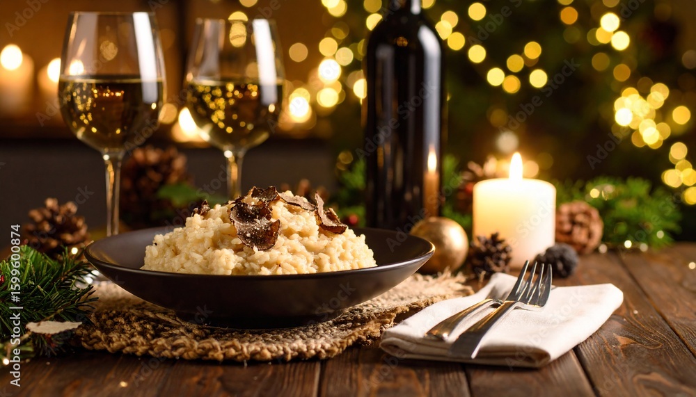 Obraz premium Aromatic Truffle Risotto Festive Dinner