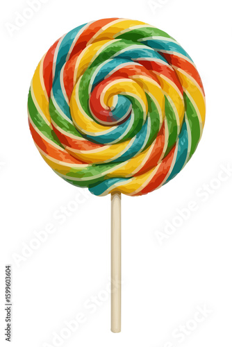 Swirl Rainbow Lollipop Ultra Realistic