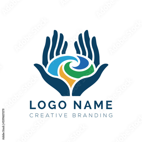 family care logo design vector. Adoption and social network logo design
