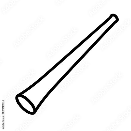 Didgeridoo Icon Representing Aboriginal Drone Wind Instrument (Outline)