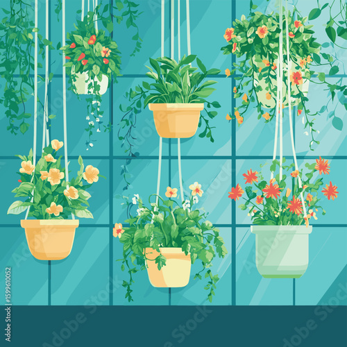 Greenhouse with flowers