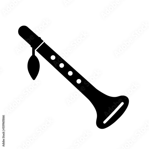 Native American Flute Icon Representing Indigenous Music and Culture (Filled)