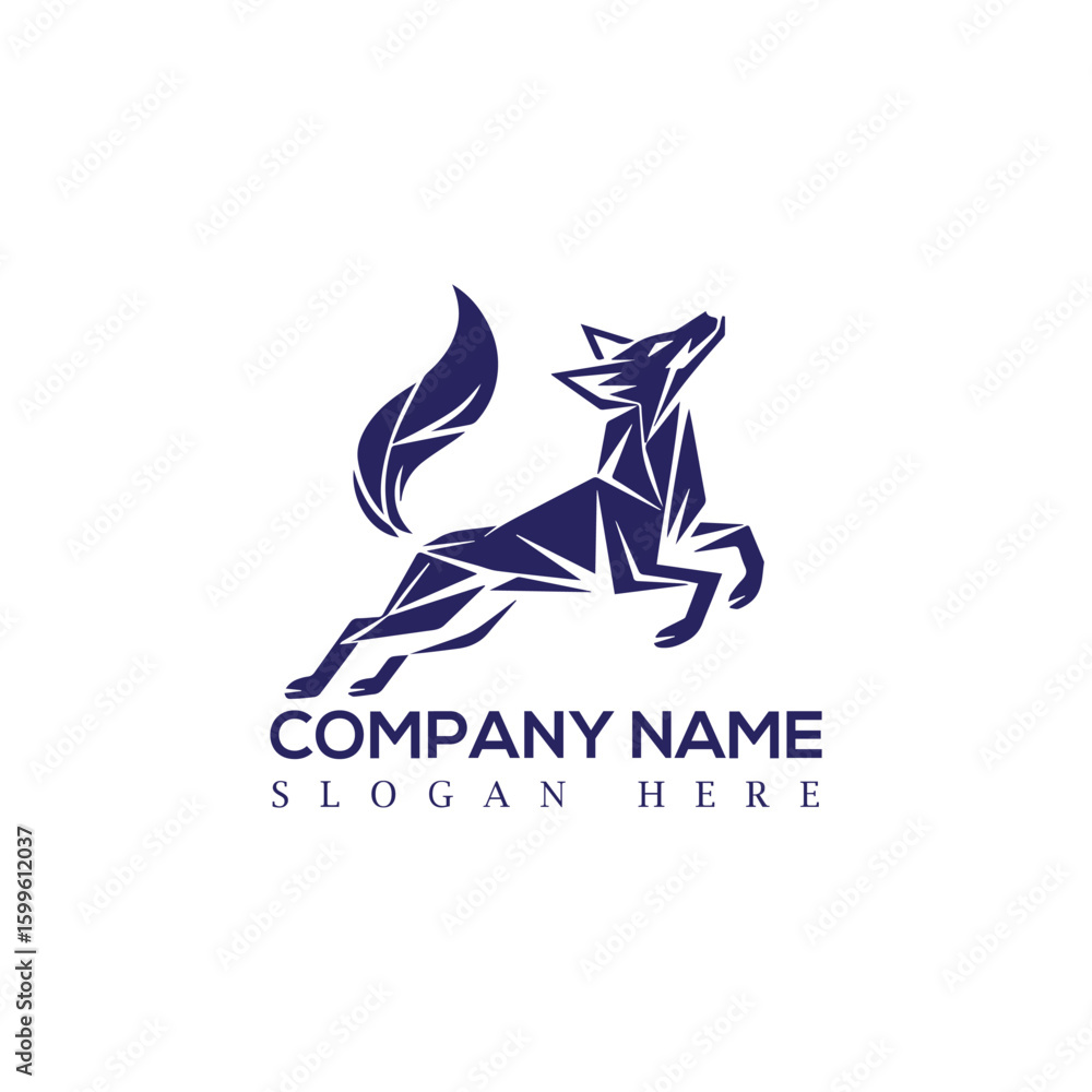 Obraz premium Geometric Wolf Logo