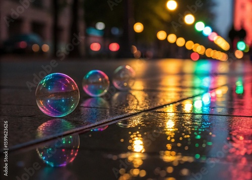road bubbles in the night