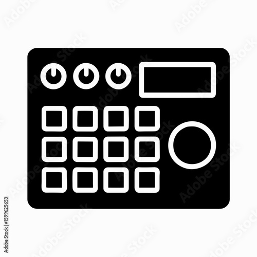 Groovebox Icon Representing Electronic Music Production and Beat Sequencing (Filled)