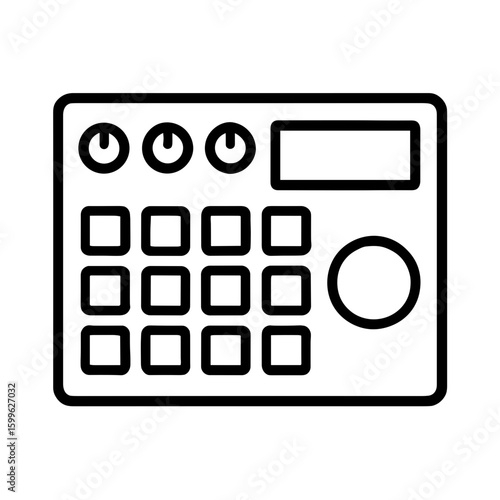 Groovebox Icon Representing Electronic Music Production and Beat Sequencing (Outline)