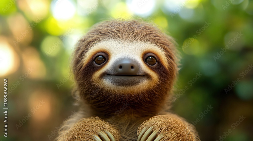 Fototapeta premium Cute baby sloth portrait