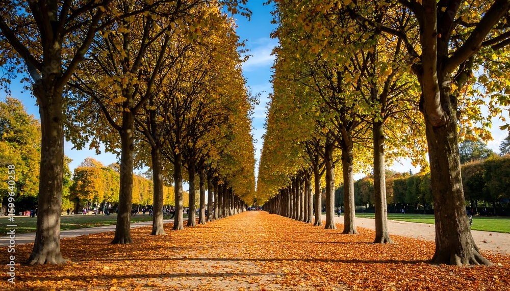 Fototapeta premium Autumnal tree-lined path