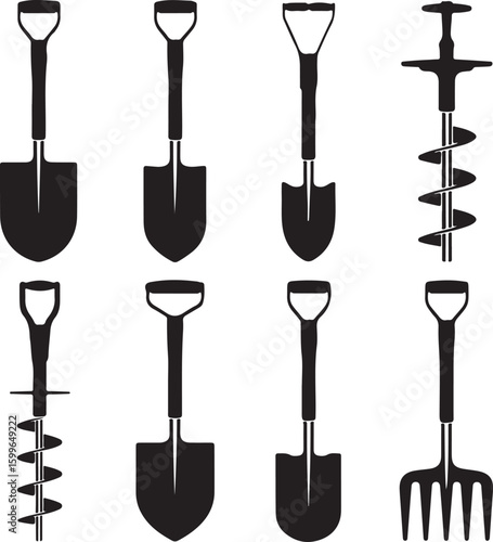 Garden tools shovels augers fork spade digging tool