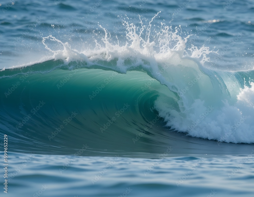 Obraz premium Powerful Ocean Wave Curling with Splash