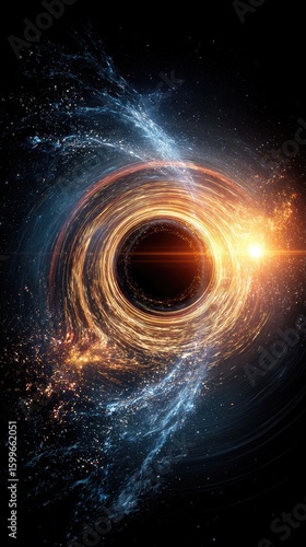Abstract Black Hole Spiral Visual Effect